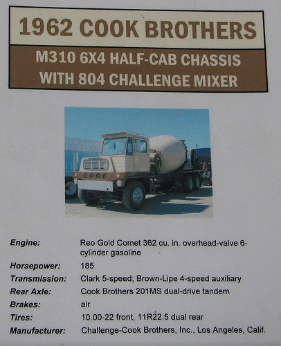 Cook Brothers M310 Half-Cab and Chassis with 604 Callenge Mixer